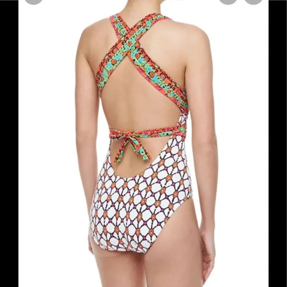 NWOT Trina Turk Venice Beach One Piece Swimsuit Mocha Sz 12 - Picture 9 of 9